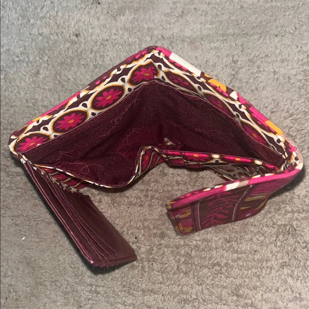 Vera Bradley Pink and Brown Tri-Fold Wallet - Picture 5 of 6